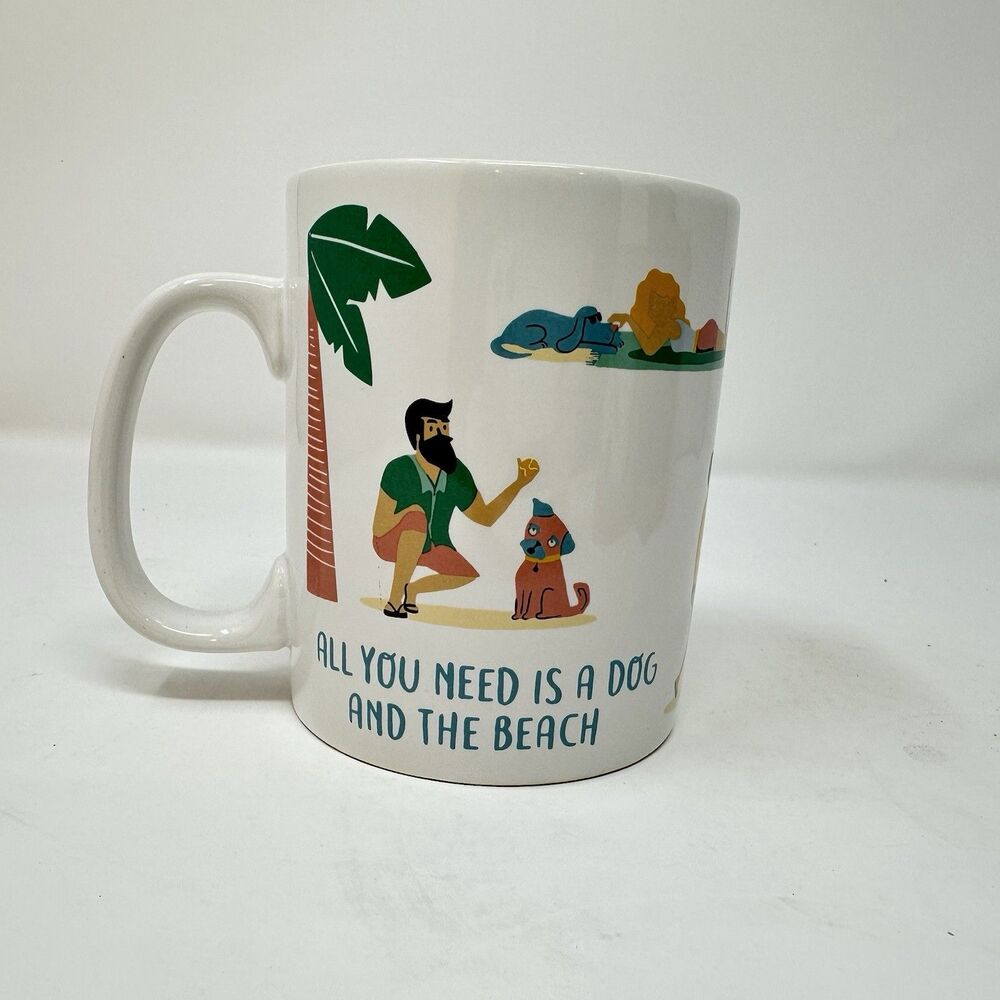 Primitives by Kathy Mug - All You Need is a Dog and the Beach - 16 oz Capacity